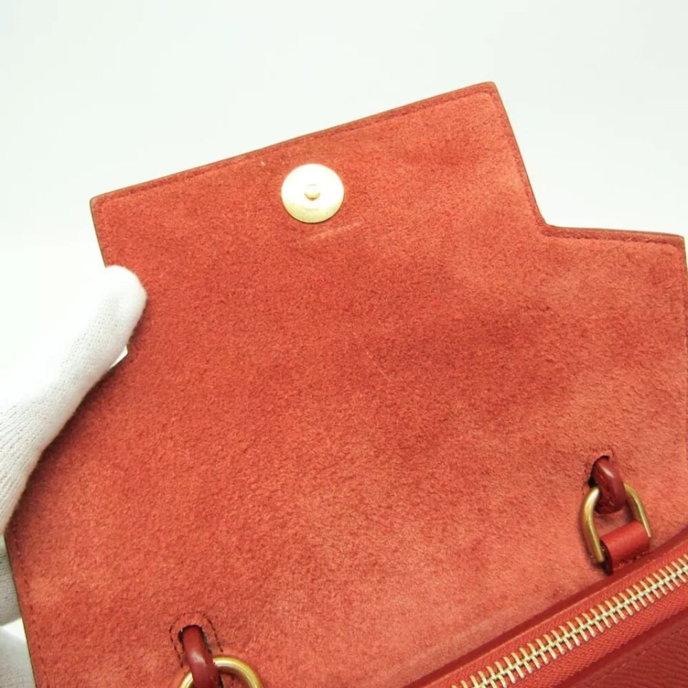 Celine Belt Bag Nano Women's Leather Handbag,Shoulder Bag Red Brown 950-021725 - Picture 13 of 16